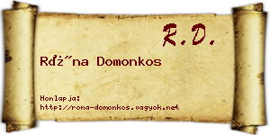 Róna Domonkos névjegykártya